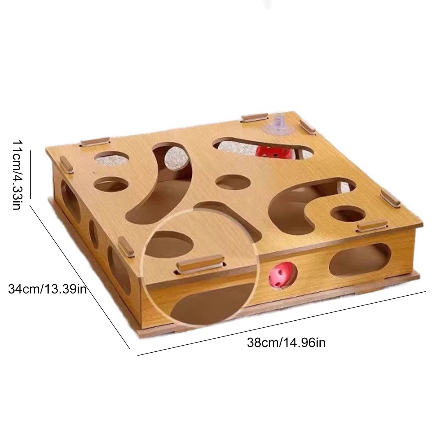 Cat Nail File Enrichment Box with 6 Balls Cats Nail File Scratcher Toy Interactive Cat Scratch Puzzle Box for Kitten Indoor Cat