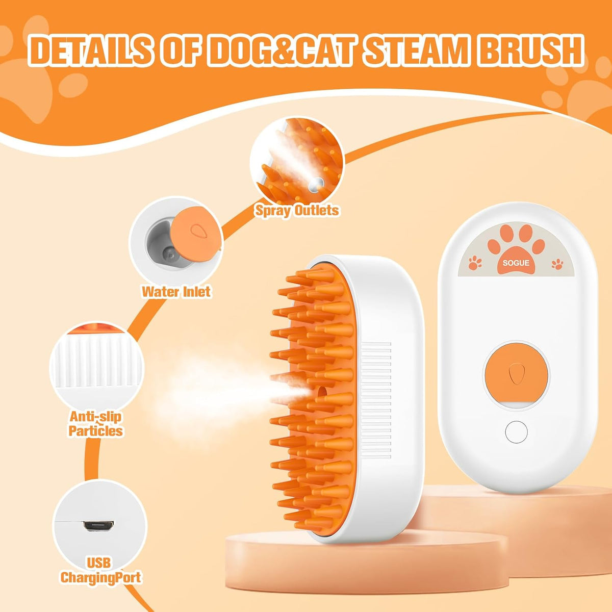 SteamGroom Pet Steam Brush
