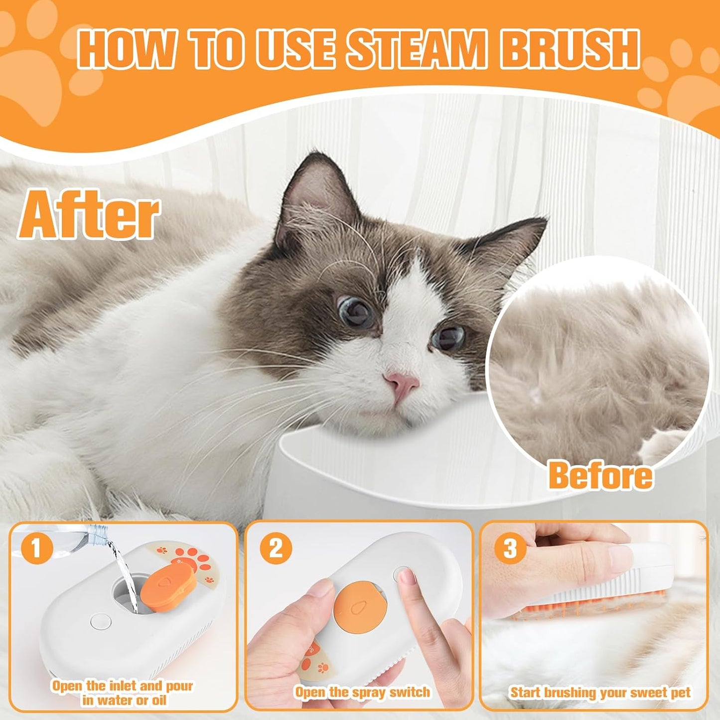 SteamGroom Pet Steam Brush