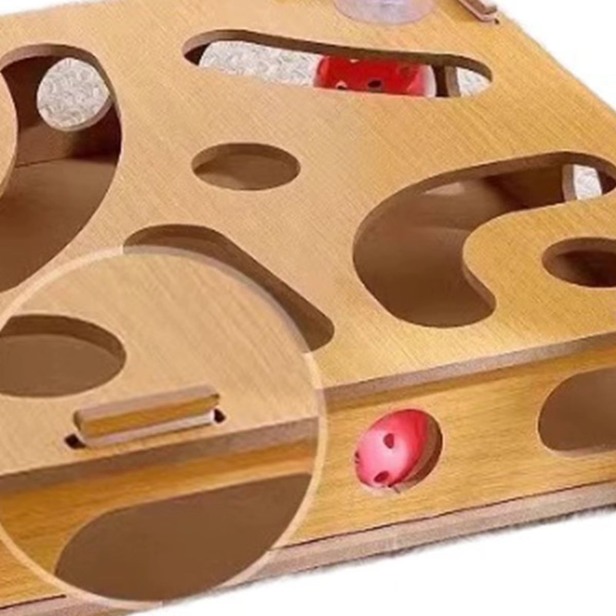 Cat Nail File Enrichment Box with 6 Balls Cats Nail File Scratcher Toy Interactive Cat Scratch Puzzle Box for Kitten Indoor Cat